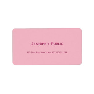 Calligrafie Script Text Elegant Pink Plain Moderne Etiket