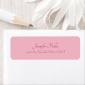 Calligrafie Script Text Elegant Pink Plain Moderne Etiket (Insitu)