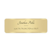 Calligrafie Script Text Faux Gold Sjabloon Elegant Etiket (Voorkant)