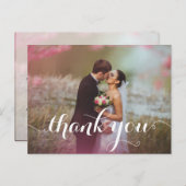 CALLIGRAFIE SCRIPT WEDDING DANK U BRIEFKAARTEN (Voorkant / Achterkant)