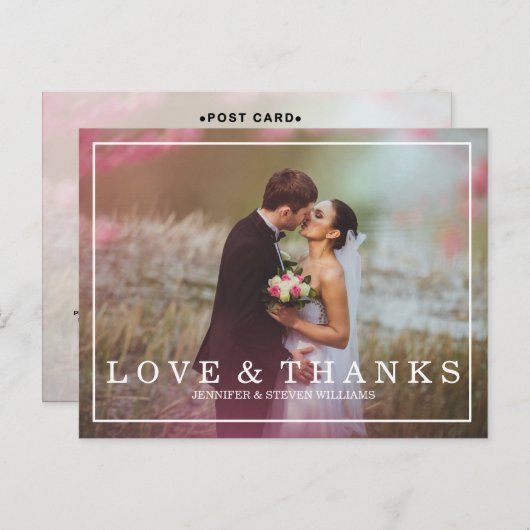 CALLIGRAFIE SCRIPT WEDDING DANK U BRIEFKAARTEN (Voorkant / Achterkant)