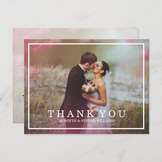 CALLIGRAFIE SCRIPT WEDDING DANK U BRIEFKAARTEN (Voorkant / Achterkant)