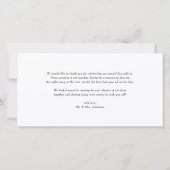 CALLIGRAFIE SCRIPT WEDDING DANK U FOTO KAART (Achterkant)