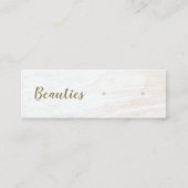 Calligrafie Script White Wood Earning Display Mini Mini Visitekaartje (Voorkant)