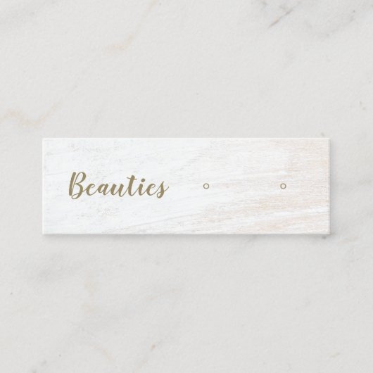 Calligrafie Script White Wood Earning Display Mini Mini Visitekaartje (Voorkant)