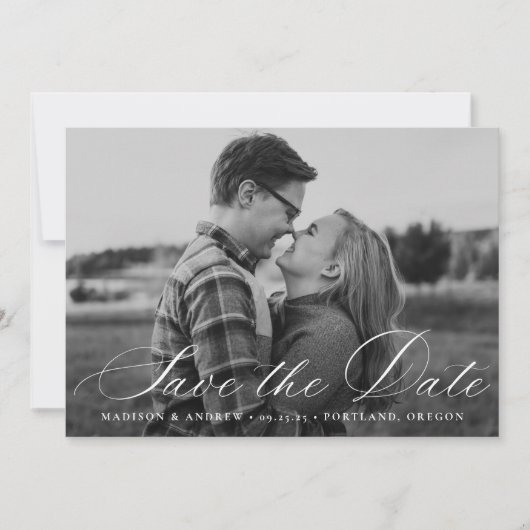 Calligrafie-scriptfoto Save The Date (Voorkant)