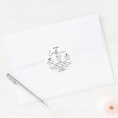 calligrafie-scriptwaarschuwing Kaars zwart en wit Ronde Sticker (Envelop)