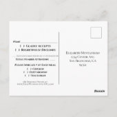 Calligrafie Silver Frills Royal Blue Wedding RSVP Briefkaart (Achterkant)