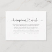 Calligrafie Silver Honeymoon Wish Informatiekaartje (Voorkant)