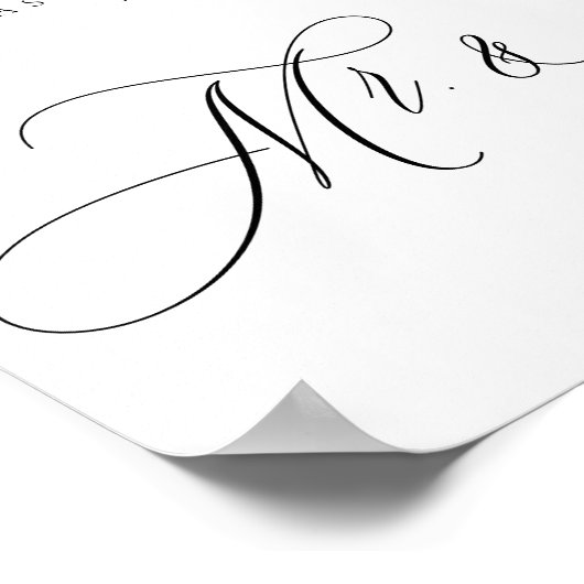 Calligrafie Simple Mr Mrs Signature Poster (Hoek)