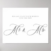 Calligrafie Simple Mr Mrs Signature Poster (Voorkant)