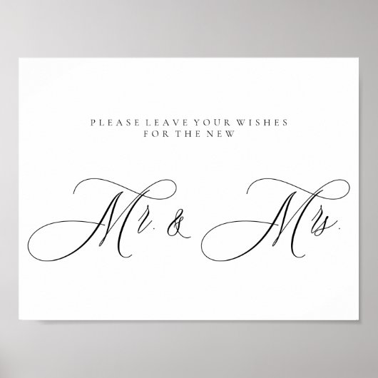 Calligrafie Simple Mr Mrs Signature Poster (Voorkant)