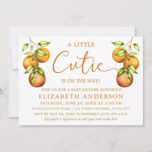 Calligrafie Sinaasappels stripes voor kleine coupe Kaart (Voorkant)