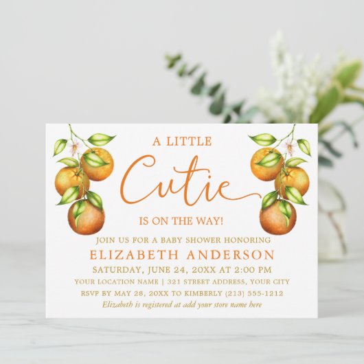 Calligrafie Sinaasappels stripes voor kleine coupe Kaart (Staand voorkant)