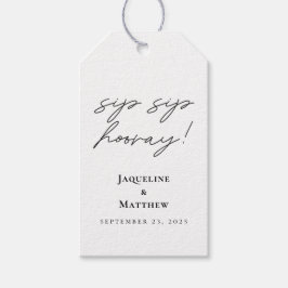 Calligrafie Sip Sip Hooray Black White Wedding Cadeaulabel