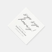 Calligrafie Sip Sip Hooray Black White Wedding Servet (Hoek)
