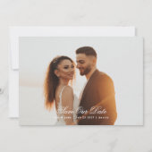 Calligrafie Sla de Datum foto op Save The Date (Voorkant)