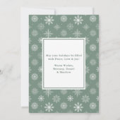 Calligrafie Snowflakes Fotopleister Groen Feestdagenkaart (Achterkant)