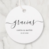Calligrafie Spaans Dank u bruiloft Gracias Bedankjes Labels (Voorkant)