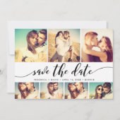 Calligrafie sparen Datum 7 de Collage van het Net Save The Date (Voorkant)