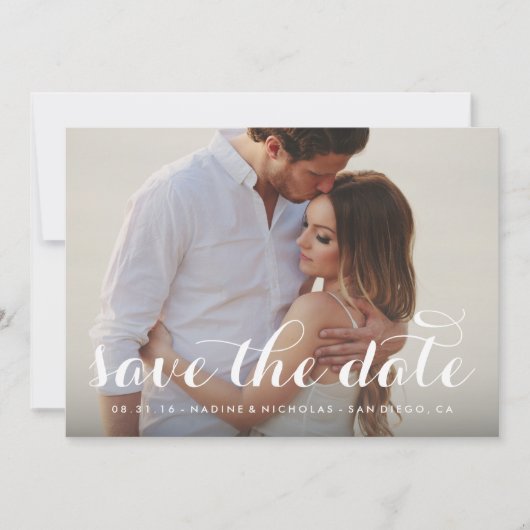 Calligrafie Sparen de Bekleding van de Datum Save The Date (Voorkant)