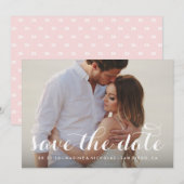 Calligrafie Sparen de Bekleding van de Datum Save The Date (Voorkant / Achterkant)