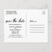 Calligrafie sparen de Datum Verloving 3 Foto Briefkaart (Achterkant)