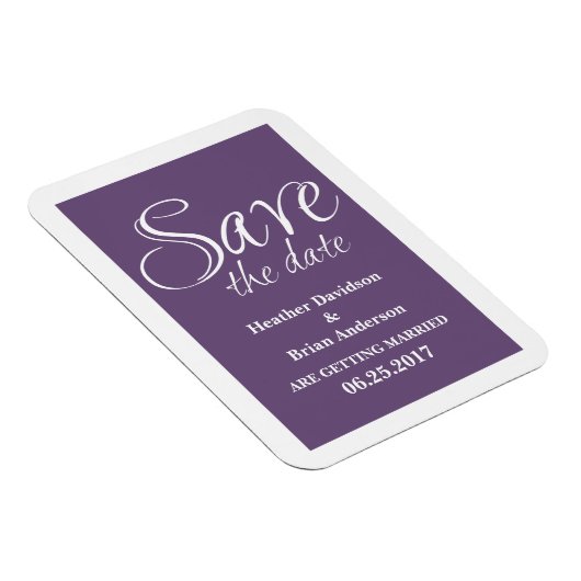 Calligrafie Sparen de Magnet van de Datum, Paars Magneet (Rechterzijde)