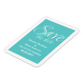 Calligrafie Sparen de Magnet van de Datum, Turquoi Magneet (Linkerzijde)
