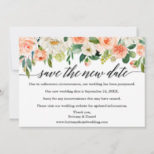 Calligrafie Sparen de Nieuwe Datum Koral Floral Ka Save The Date