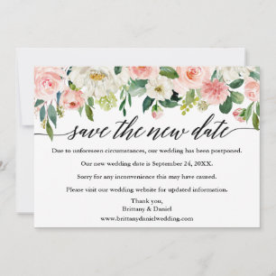 Calligrafie Sparen de Nieuwe Datum roze Floral Kaa Save The Date