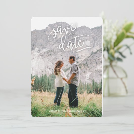 Calligrafie Sparen het Briefkaart van de Datum (Staand voorkant)