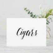 Calligrafie Stijl "Cigars" Wedding Sign Kaart (Staand voorkant)