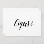 Calligrafie Stijl "Cigars" Wedding Sign Kaart (Voorkant / Achterkant)