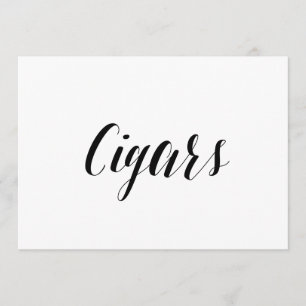 Calligrafie Stijl "Cigars" Wedding Sign Kaart