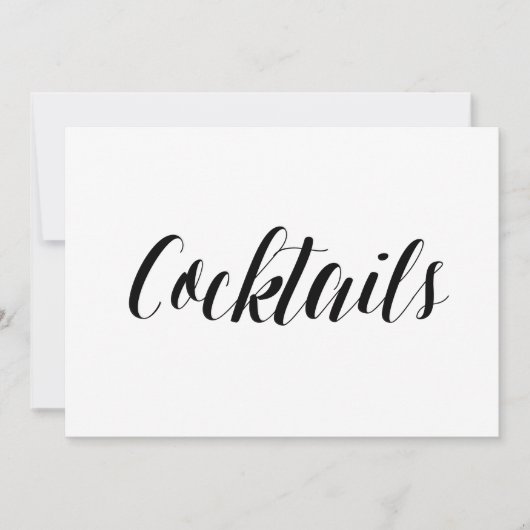 Calligrafie Stijl "Cocktails" Weddenschap Kaart (Voorkant)