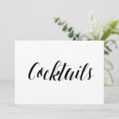 Calligrafie Stijl "Cocktails" Weddenschap Kaart (Staand voorkant)