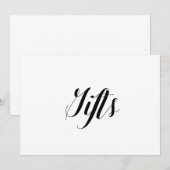 Calligrafie Stijl "Gifts" Weddenschap Kaart (Voorkant / Achterkant)