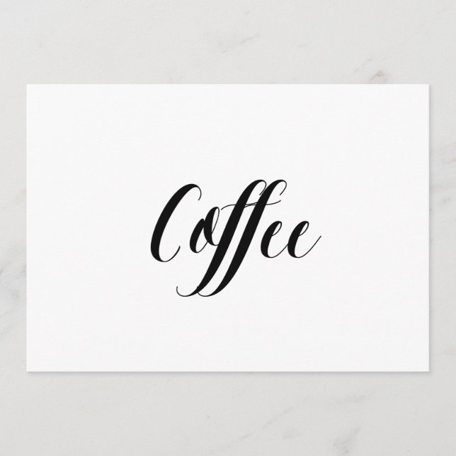 Calligrafie Stijl "Koffie" Weddenschap (Voorkant)