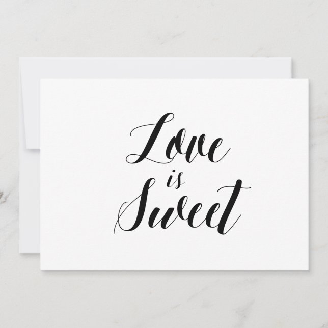 Calligrafie Style "Love is Sweet" Weddenschap (Voorkant)