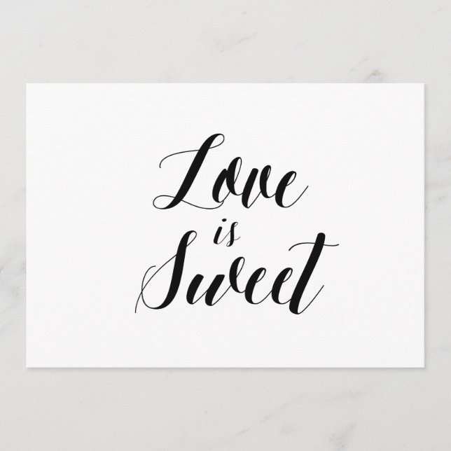 Calligrafie Style "Love is Sweet" Weddenschap (Voorkant)