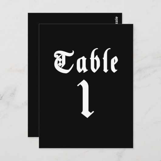 Calligrafie Tafelnummer Briefkaart (Voorkant / Achterkant)