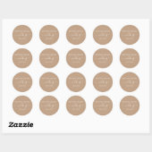 Calligrafie Taupe Wedding Envelope-zegels Ronde Sticker (Vel)