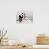 Calligrafie Tekst Overlay Foto Bruiloft Welkom Poster (Keuken)