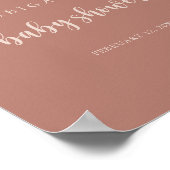 Calligrafie Terracotta Baby shower Welkom Poster (Hoek)