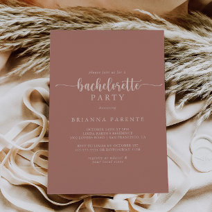 Calligrafie Terracotta Bachelorette Party Kaart
