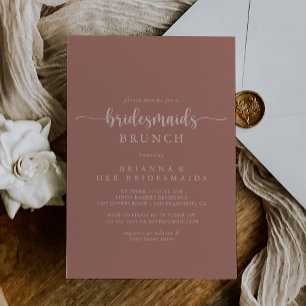 Calligrafie Terracotta Bridesmaids Brunch Shower Kaart
