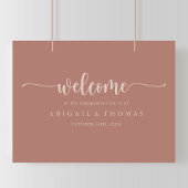 Calligrafie Terracotta Engagement Party Welkom Poster