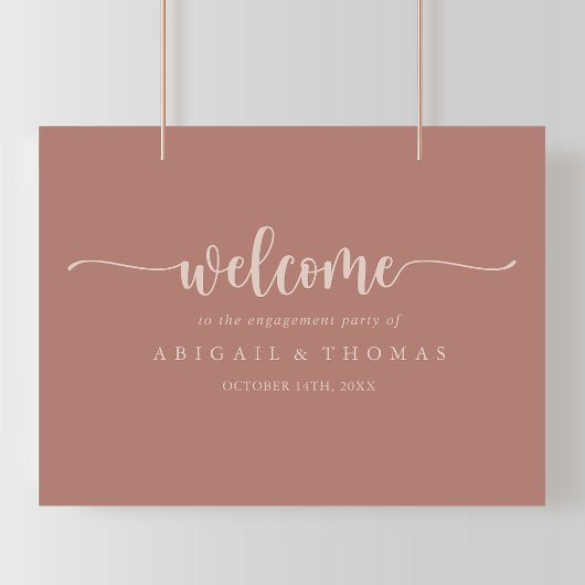 Calligrafie Terracotta Engagement Party Welkom Poster