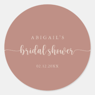 Calligrafie Terracotta Vrijgezellenfeest Favor Ronde Sticker